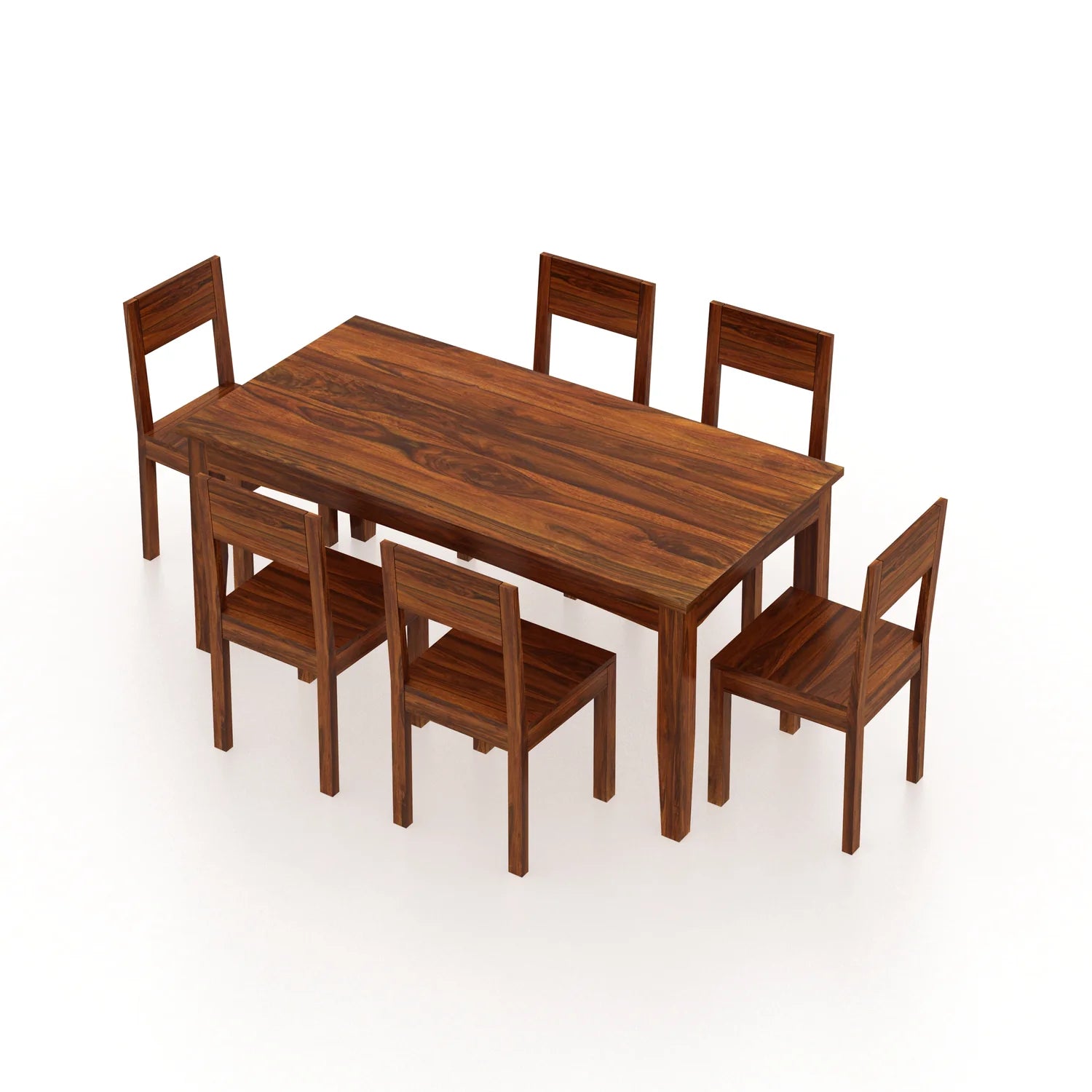 Solvix Solid Sheesham Wood 6 Seater Dining Table Set - 3 Years Warranty