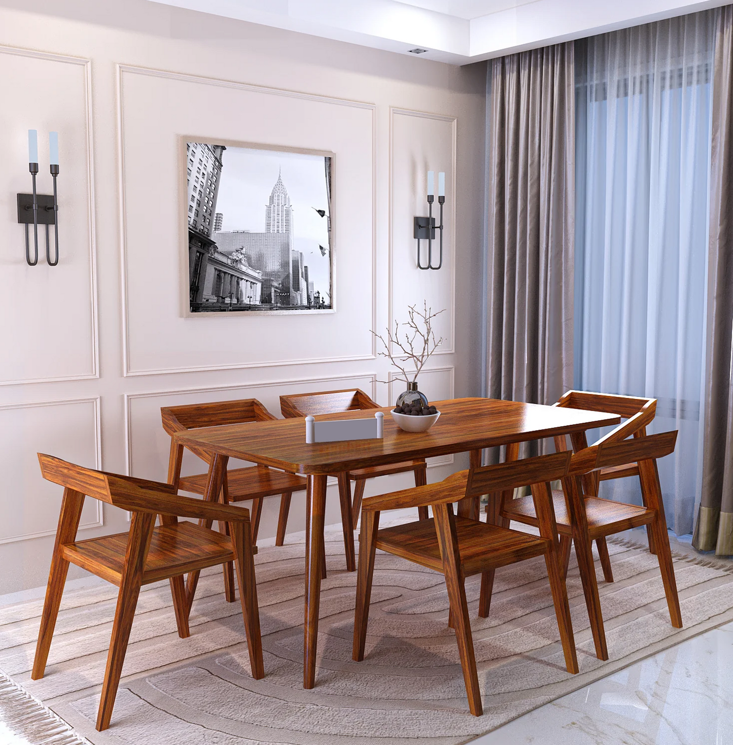 Olviana Sheesham 6 Seater Dining Set - 3 Years Warranty