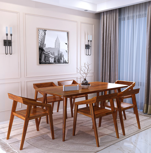 {"alt" => "Olviana Solid Sheesham Wood 6 Seater Dining Table Set - 3 Years Warranty"}