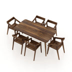 Olviana Solid Sheesham Wood 6 Seater Dining Table Set - 3 Years Warranty