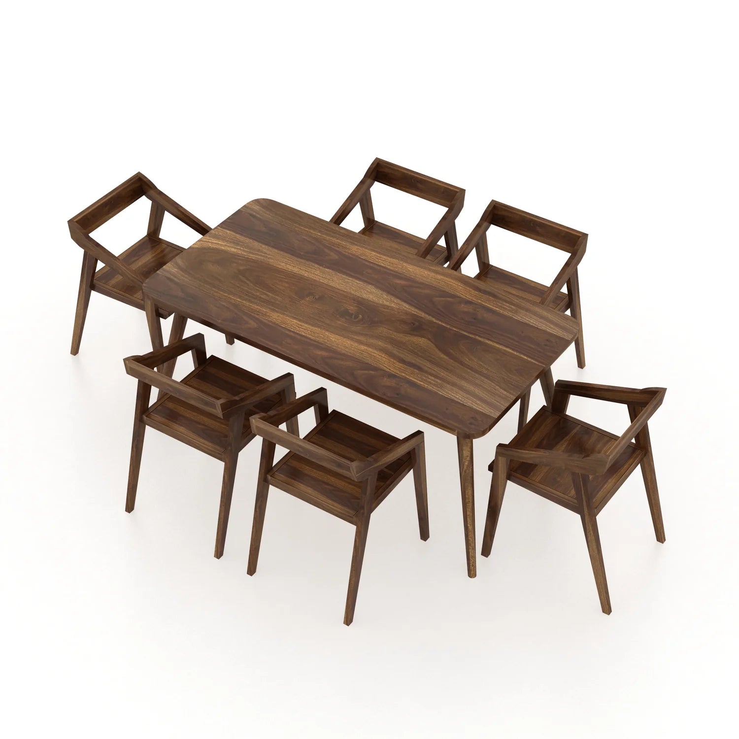 Olviana Solid Sheesham Wood 6 Seater Dining Table Set - 3 Years Warranty