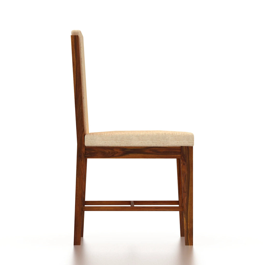 Aurevo Solid Sheesham Wood 6 Seater Dining Table Set With Upholstered Chairs- 3 Years Warranty