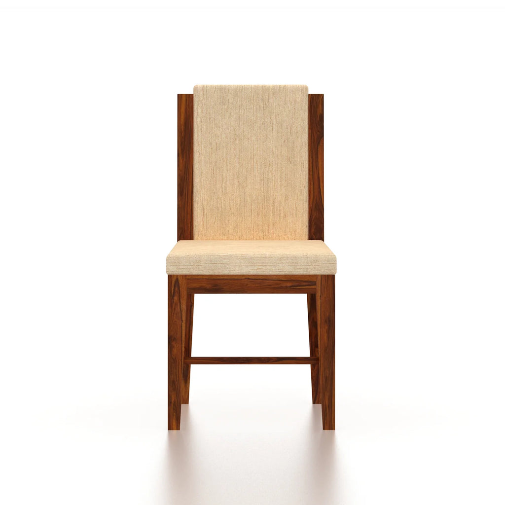 Aurevo Solid Sheesham Wood 6 Seater Dining Table Set With Upholstered Chairs- 3 Years Warranty