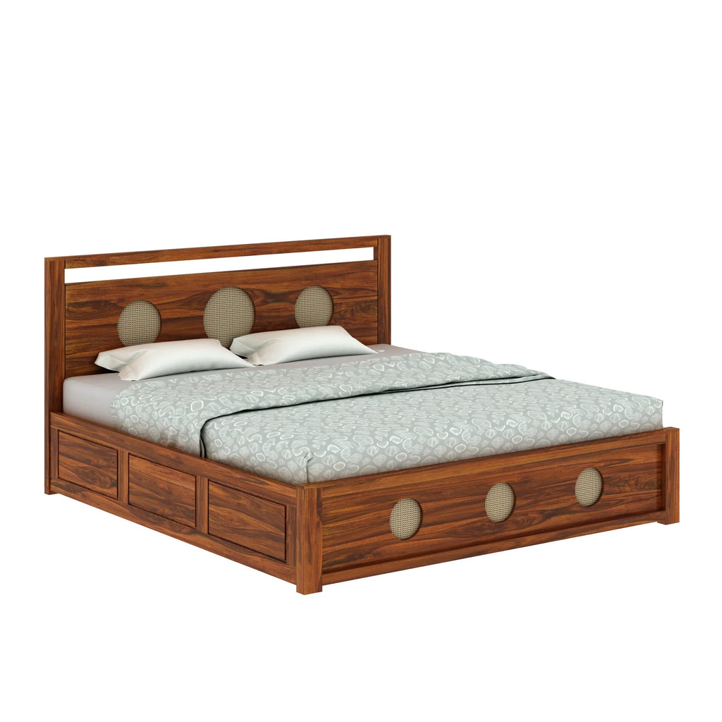 Tierra Solid Sheesham Wood Bed With Box Storage - 3 years Warranty