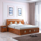Tierra Solid Sheesham Wood Bed With Box Storage - 3 years Warranty
