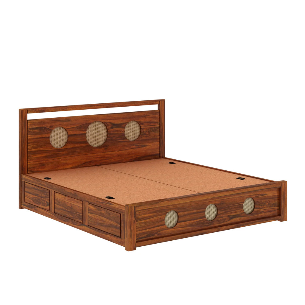 Tierra Solid Sheesham Wood Bed With Box Storage - 3 years Warranty