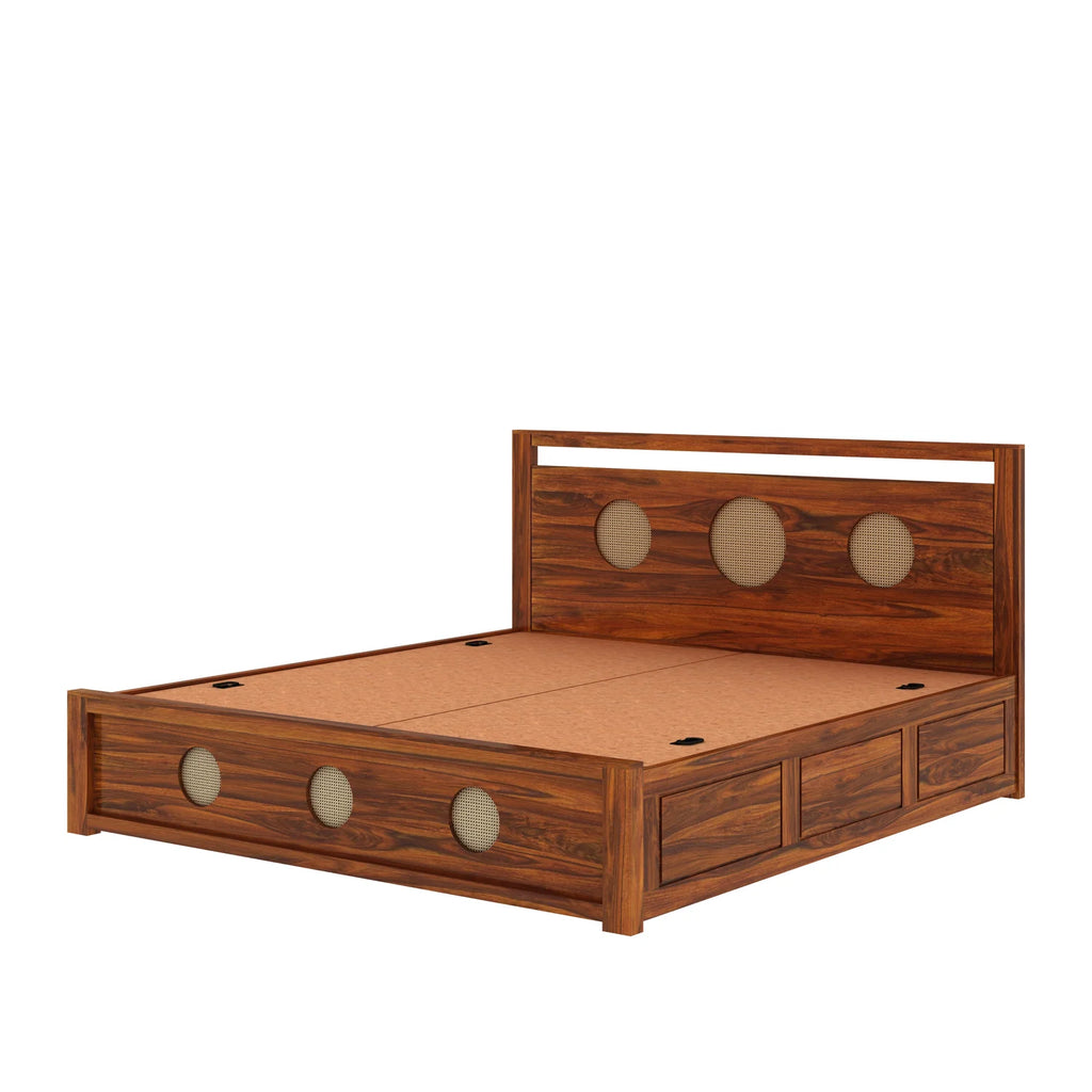 Tierra Solid Sheesham Wood Bed With Box Storage - 3 years Warranty