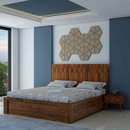 Viston Sheesham Bed With Box Storage - 3 Years Warranty