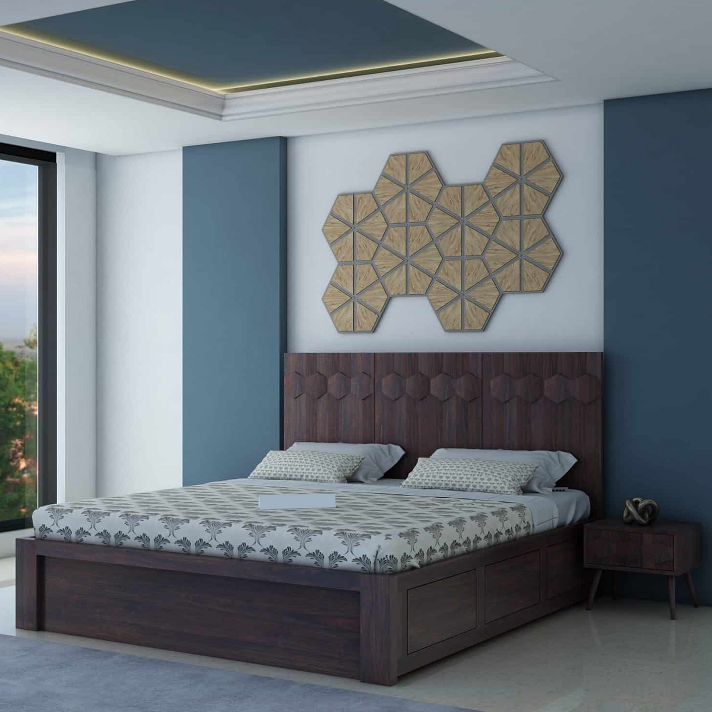 Viston Sheesham Bed With Box Storage - 3 Years Warranty