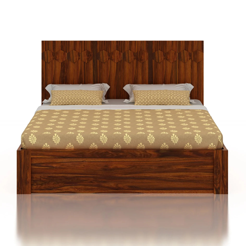 Viston Solid Sheesham Wood Bed with Box Storage - 3 Years Warranty