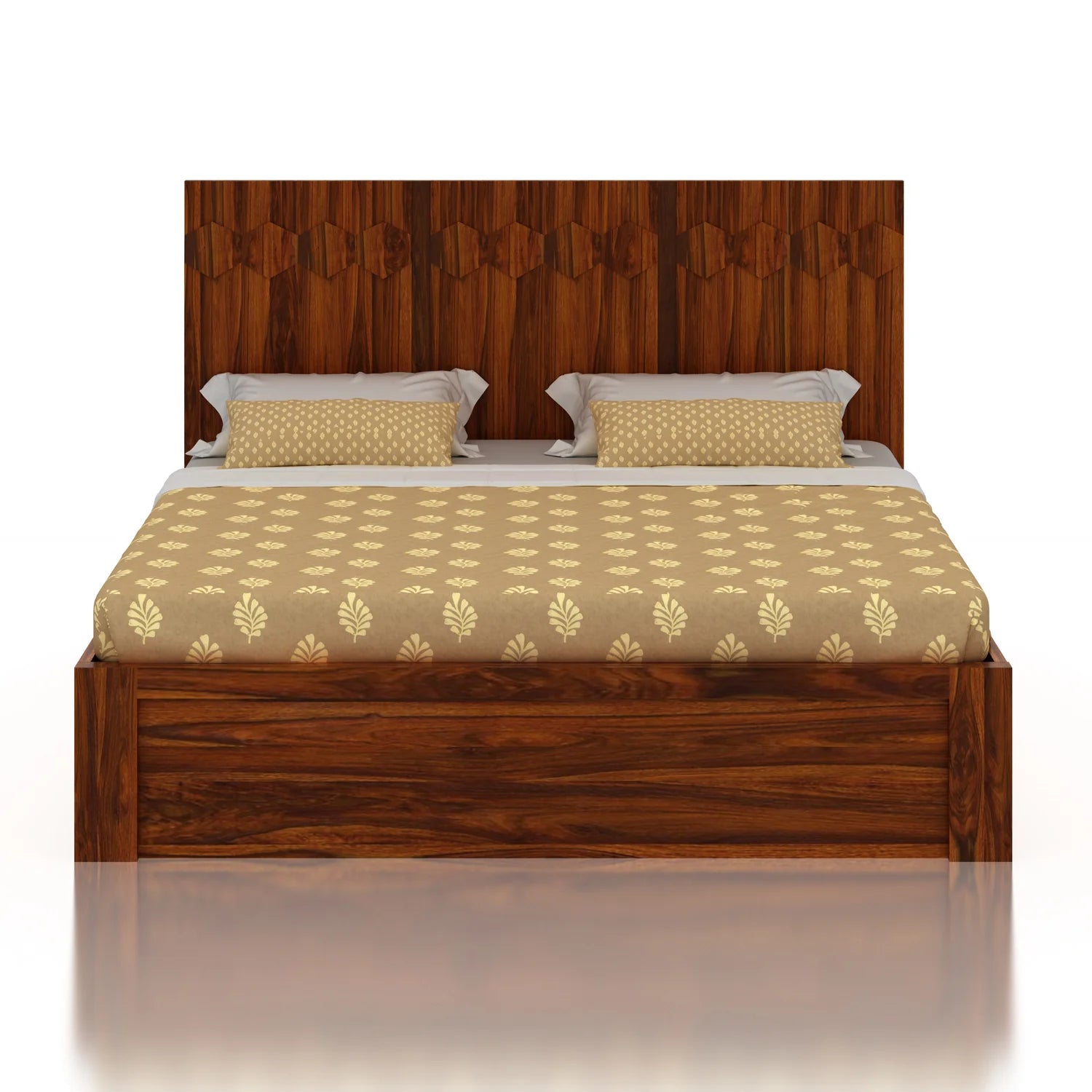 Viston Solid Sheesham Wood Bed with Box Storage - 3 Years Warranty