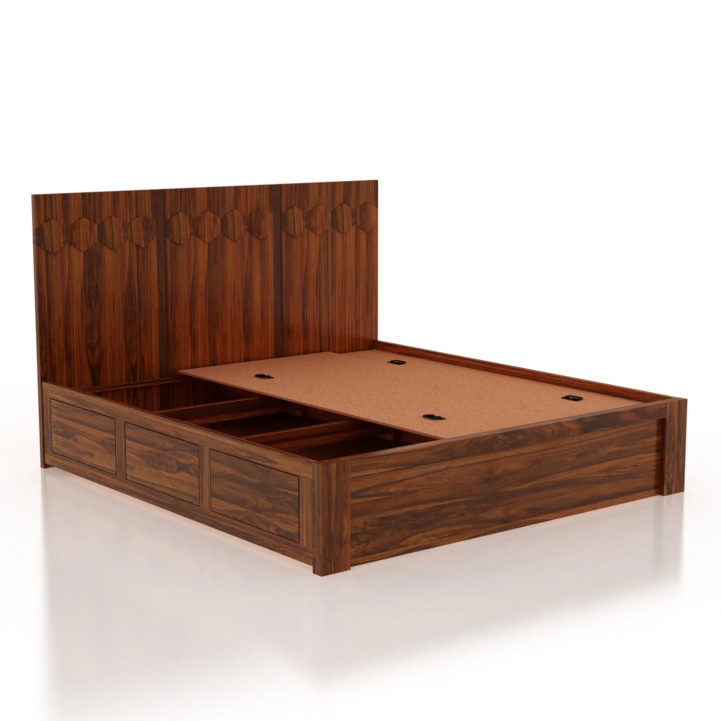 Viston Sheesham Bed With Box Storage - 3 Years Warranty