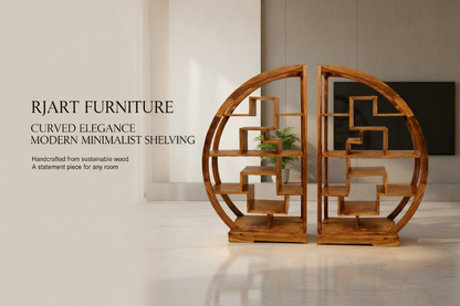 Rjart Solid Wood Cube Arch Bookcases