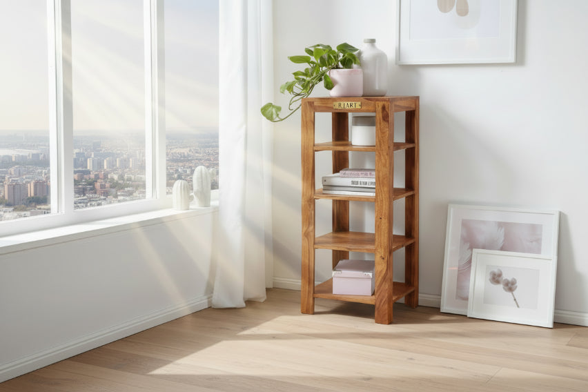 Rjart Solid Wood Charlie Corner Bookcase