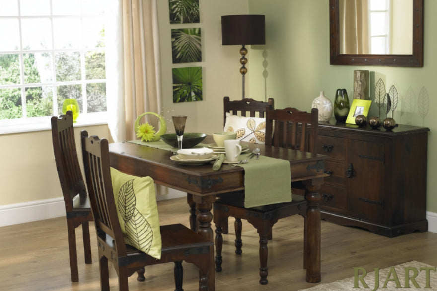 Rjart Solid Wood Dining Set With Bench