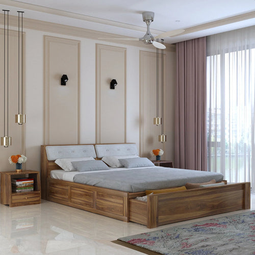 {"alt" => "Sevilla Solid Sheesham Wood Bed With Half Box and Trolly Storage - 3 years Warranty"}