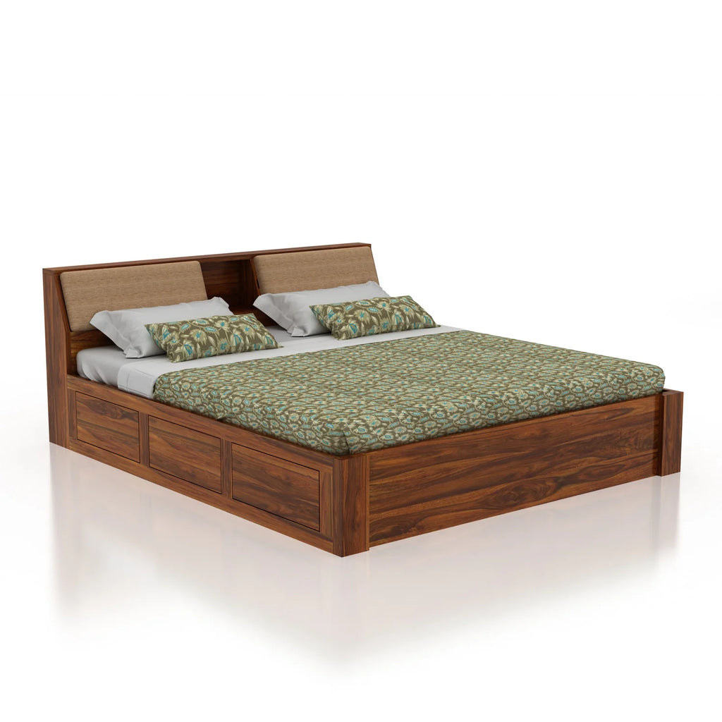 Imperial Solid Sheesham Wood Bed with Box Storage - 3 Years Warranty
