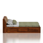 Imperial Solid Sheesham Wood Bed with Box Storage - 3 Years Warranty