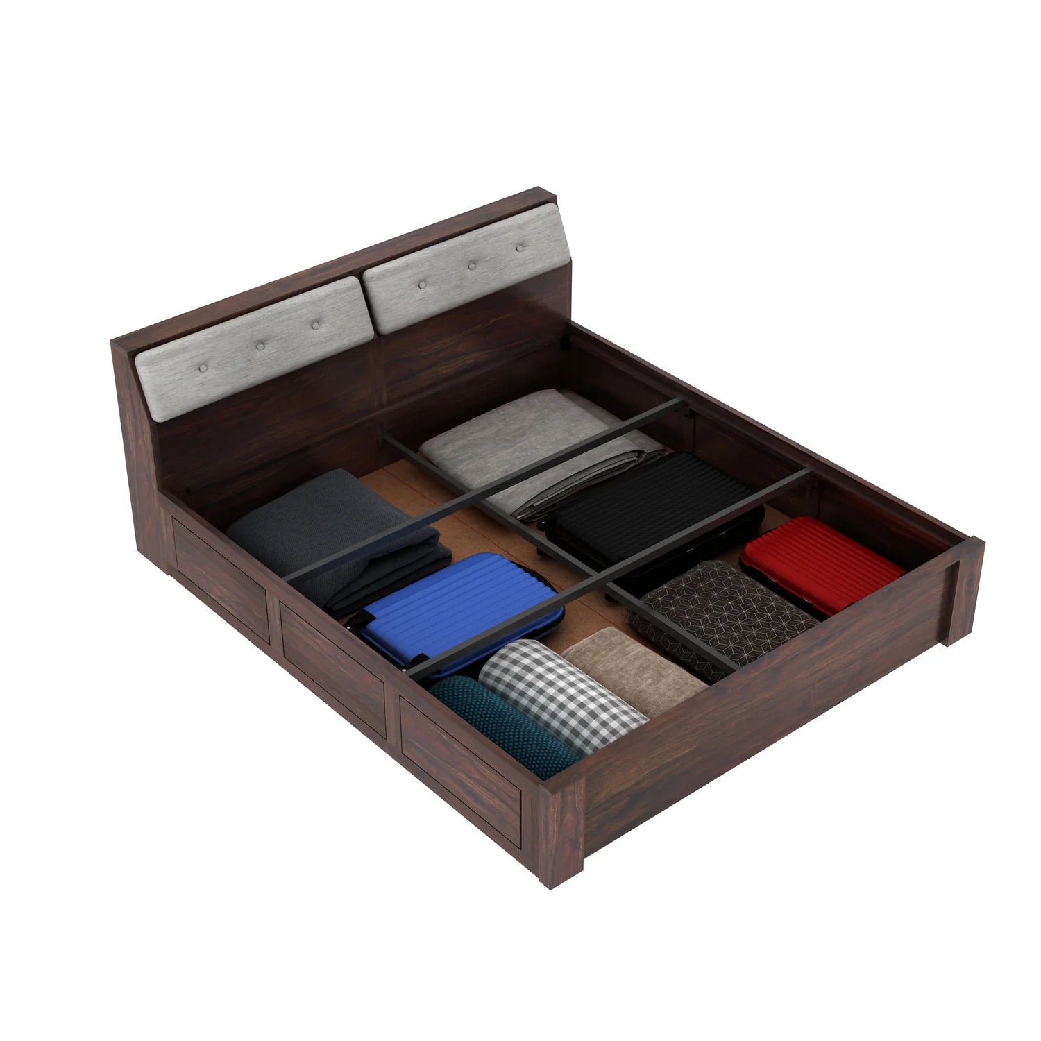 Sevilla Solid Sheesham Wood Bed With Box Storage - 3 years Warranty