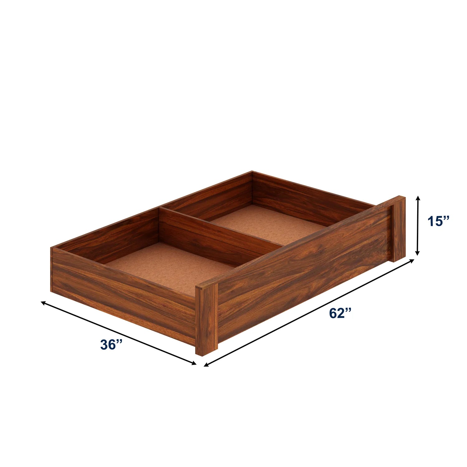 Sevilla Solid Sheesham Wood Bed With Half Box and Trolly Storage - 3 years Warranty