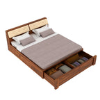 Sevilla Solid Sheesham Wood Bed With Half Box and Trolly Storage - 3 years Warranty