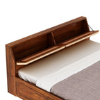 Sevilla Solid Sheesham Wood Bed With Half Box and Trolly Storage - 3 years Warranty