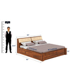 Sevilla Solid Sheesham Wood Bed With Half Box and Trolly Storage - 3 years Warranty