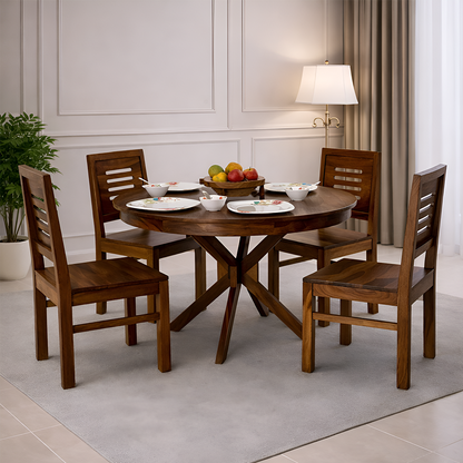 Merlox Oval Sheesham 4 Seater Dining Set - 3 Years Warranty