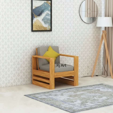 Rjart Lurid Sheesham Single Seater Sofa - 3 Years Warranty