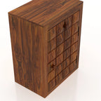 Treso Solid Sheesham Wood Bedside With Drawer and Door Storage - 3 Years Warranty