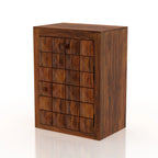 Treso Solid Sheesham Wood Bedside With Drawer and Door Storage - 3 Years Warranty