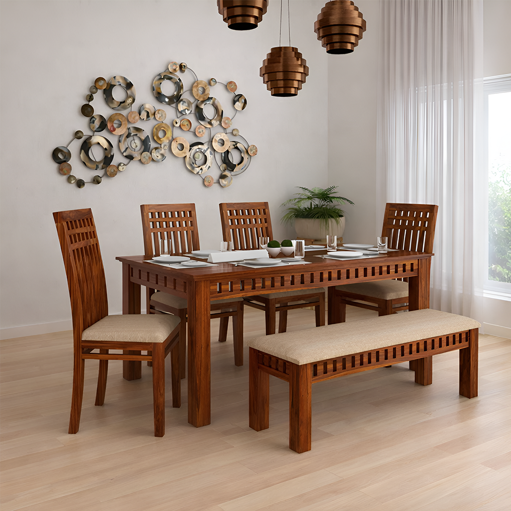 Savora Sheesham 6 Seater Dining Set - 3 Years Warranty