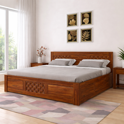Tavon Sheesham Full Box Storage Bed - 3 Years Warranty