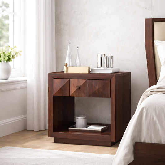 Treso Sheesham Bedside Table - 3 Year Warranty