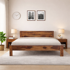Wood Bed Without Storage | Wood Double Bed Cot Bed For Bedroom Furniture | Sheesham