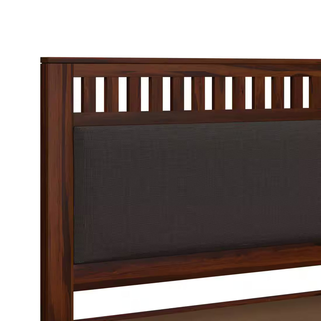 Rjart Sheesham Solid Wood Bed In Hydraulic Storage Bed In Honey Oak Finish