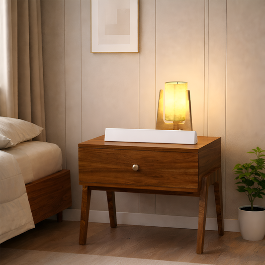 Raxon Sheesham Bedside Table With One Drawer - 3 Years Warranty