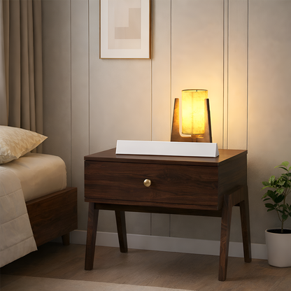 Raxon Sheesham Bedside Table With One Drawer - 3 Years Warranty