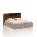 Maharaja Upholstered Bed with Wooden Headboard Storage and Box Storage - 3 Years Warranty