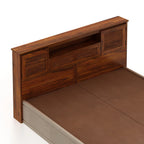 Maharaja Upholstered Bed with Wooden Headboard Storage and Box Storage - 3 Years Warranty