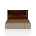 Maharaja Upholstered Bed with Wooden Headboard Storage and Box Storage - 3 Years Warranty