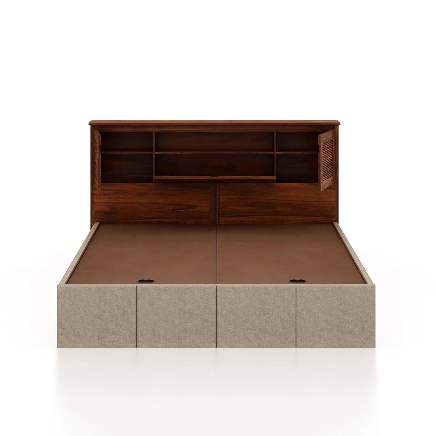 Maharaja Upholstered Bed With Wood Headboard Storage And Box Storage - 3 Years Warranty