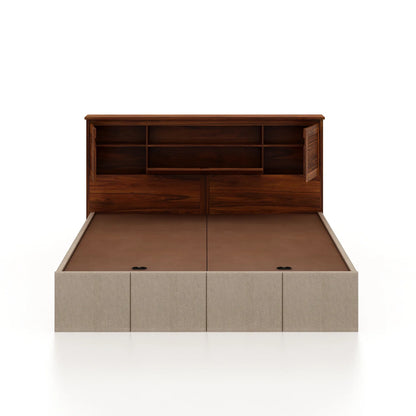Maharaja Upholstered Bed With Wood Headboard Storage And Box Storage - 3 Years Warranty