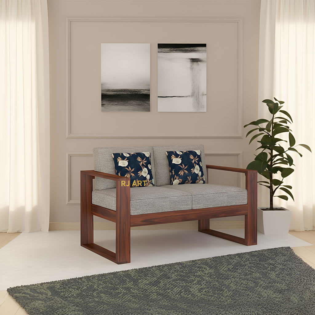 Rjart Euro Sheesham 2 Seater Sofa - 3 Years Warranty