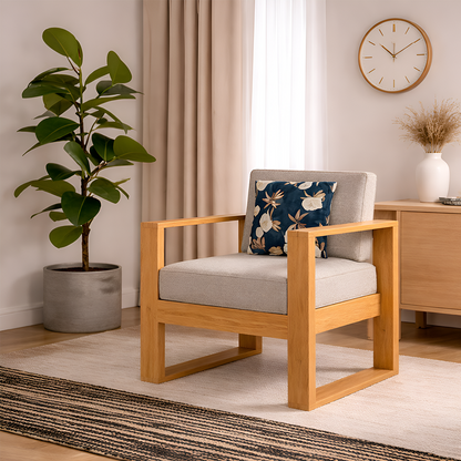 Rjart Euro Sheesham Single Seater Sofa - 3 Years Warranty