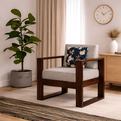 Rjart Euro Sheesham Single Seater Sofa - 3 Years Warranty