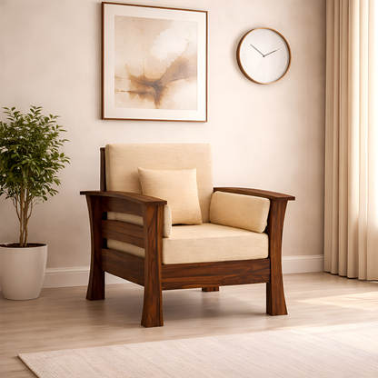 Rjart Nirvana Sheesham Single Seater Sofa - 3 Years Warranty