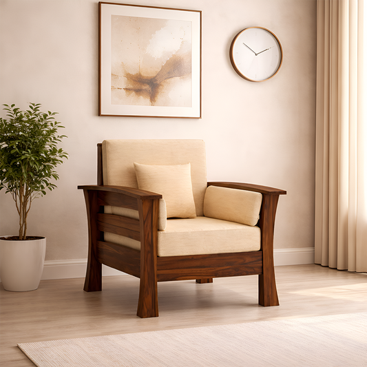 Rjart Nirvana Sheesham Single Seater Sofa - 3 Years Warranty