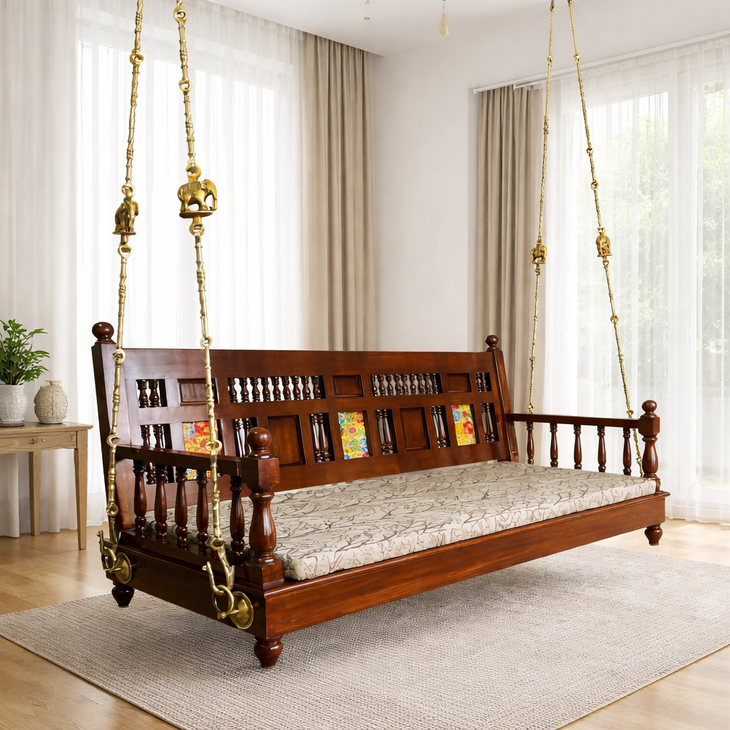 Rjart Afted Solid Teak Wooden Ceiling Swing/Handmade Solid Wooden Ceiling Swing