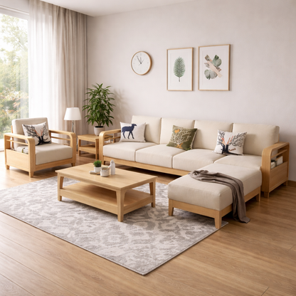 Rjart L Shape Sofa Modern sofa Design 4 seater+1 seater ottoman